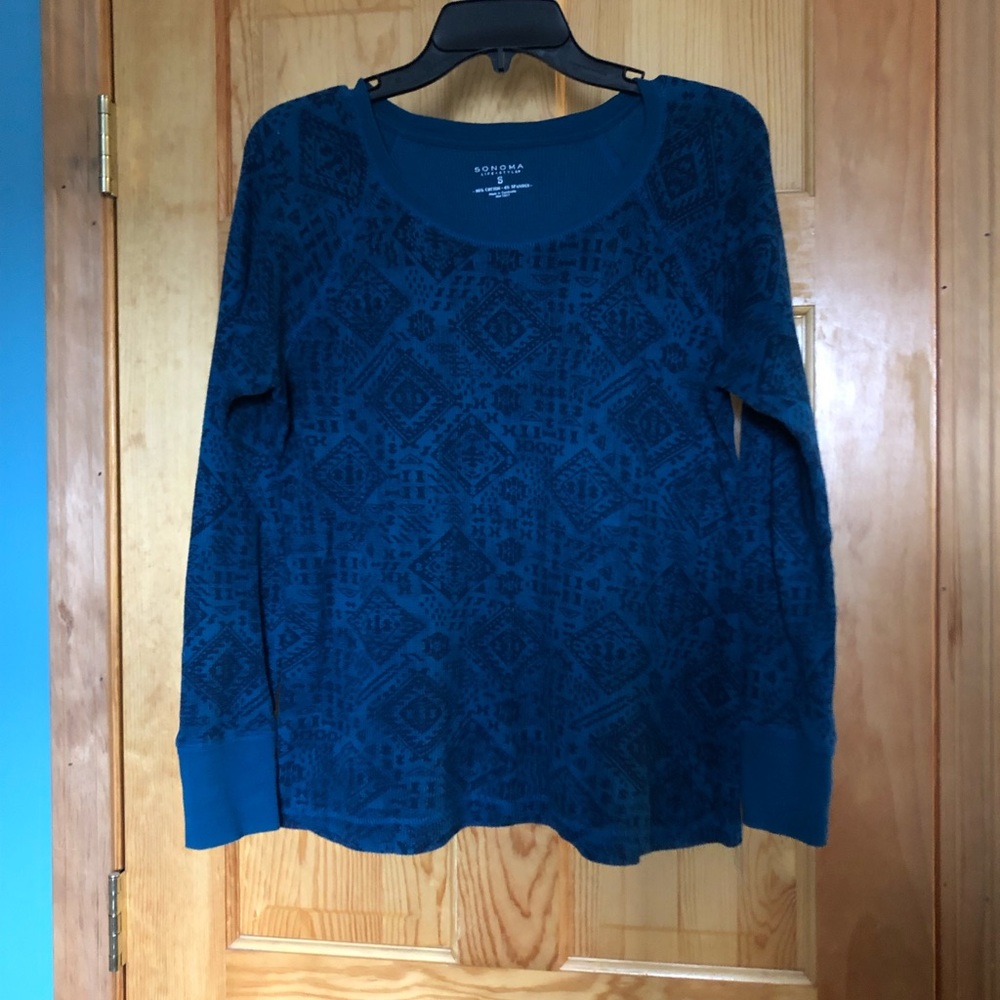 Blue Cotton Long Sleeve Shirt